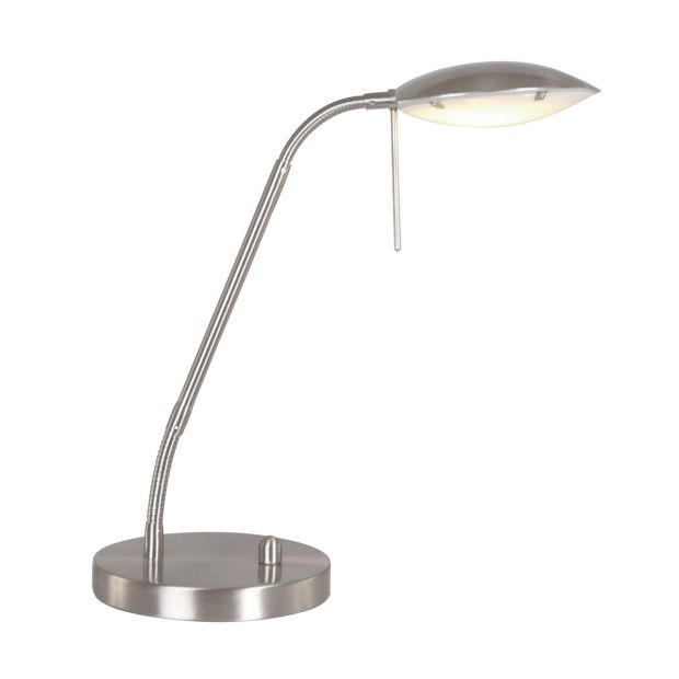 Staalkleurige tafellamp Biron 1315ST met draai dimmer