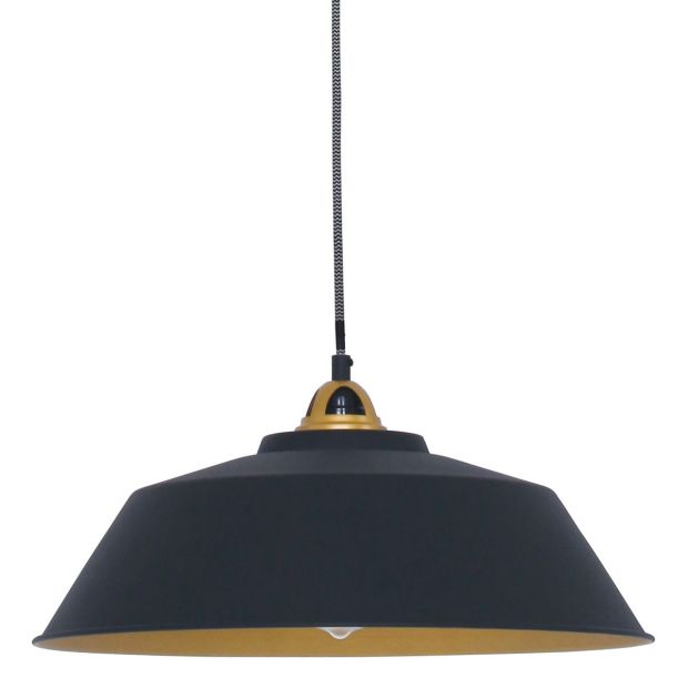 Hanglamp Nove 1318ZW zwart/goud met warme luxe uitstraling