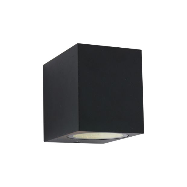 Buitenlamp Logan 1495ZW - zwarte wandlamp met modern lichtbeeld