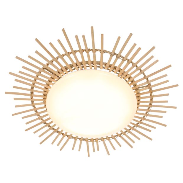Plafondlamp Aura 1894W - rotan zonvorm voor badkamer en hal