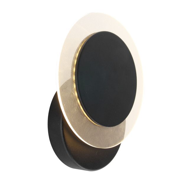 Wandlamp Lido 2564ZW zwarte LED lamp Ø17 cm draaibaar