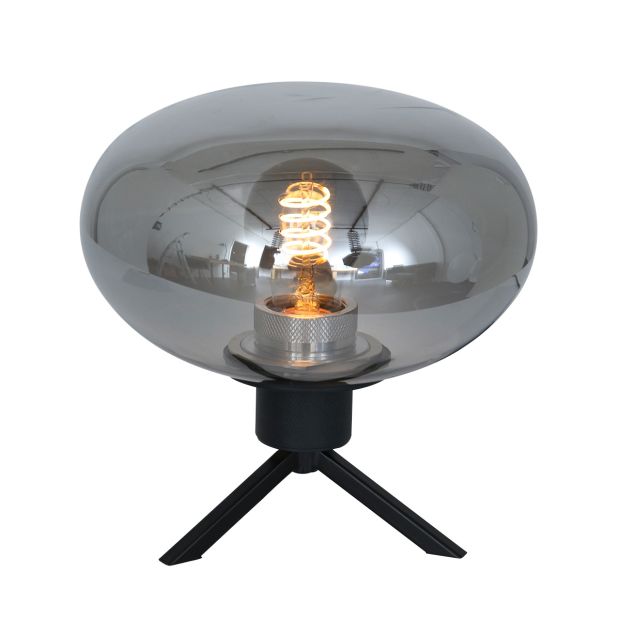 Tafellamp Reflexion 2681ZW zwarte lamp met smoke glas