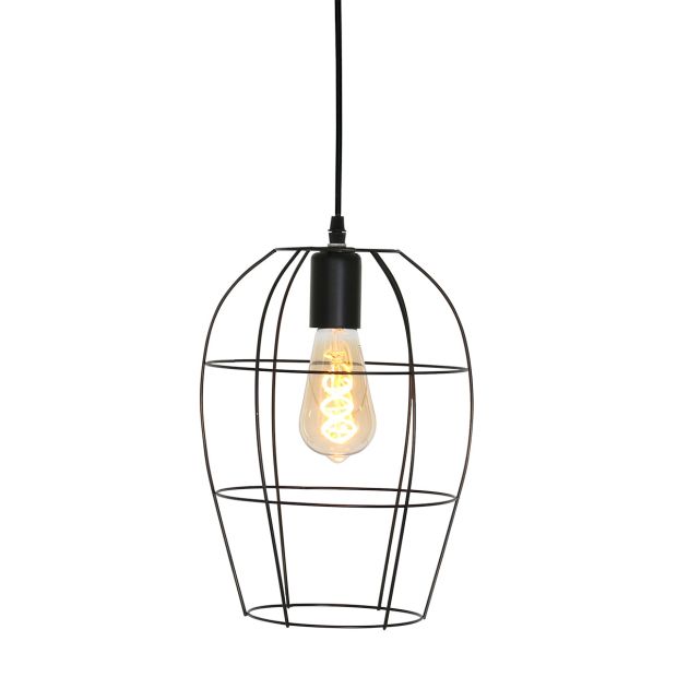 Hanglamp Minimalics 2705ZW Zwart – Stijlvol open design met E27 fitting