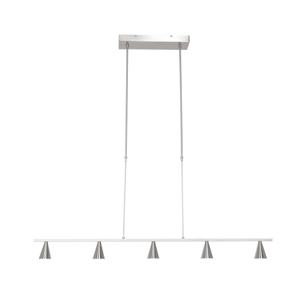 Hanglamp Vortex 3066ST Staal 5 lichts lichtkleur instelbaar