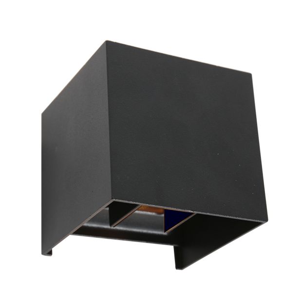 Wandlamp Muro 3098ZW zwarte LED kubuslamp met lichtspel