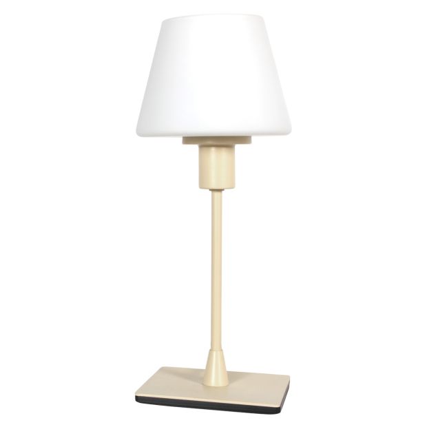 Lampe de table Ancilla 3100CR crème tactile on/off avec verre blanc