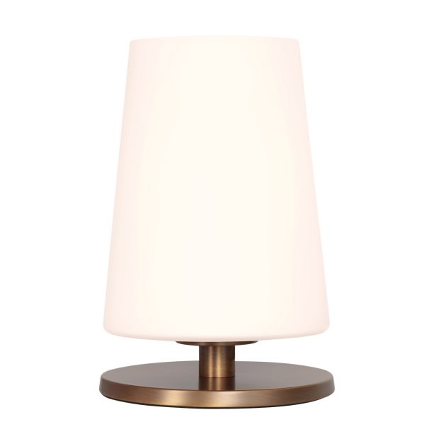 Tafellamp Ancilla 3101BR brons touch on/off met opaal wit glas