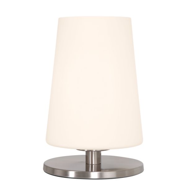 Tafellamp Ancilla 3101ST staal touch on/off met opaal wit glas