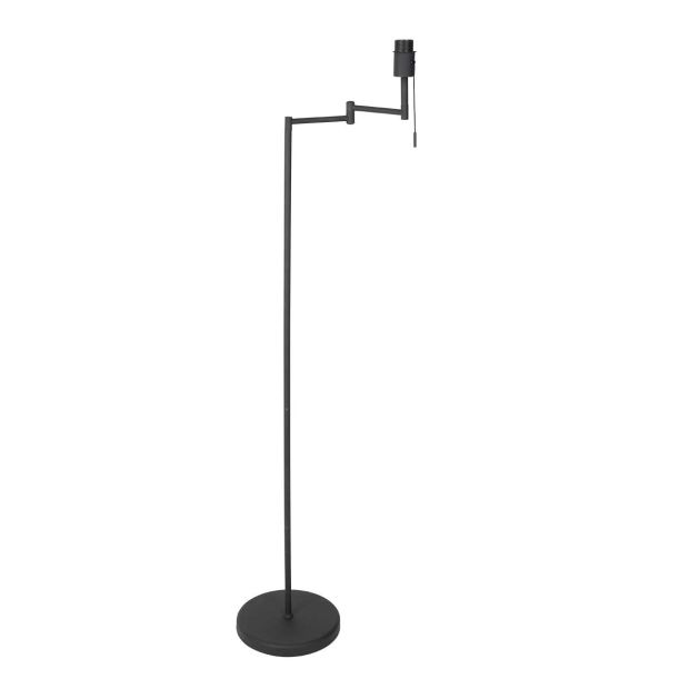 Vloerlamp Bella 3407ZW – zwarte lamp met zwenkarm en trekschakelaar