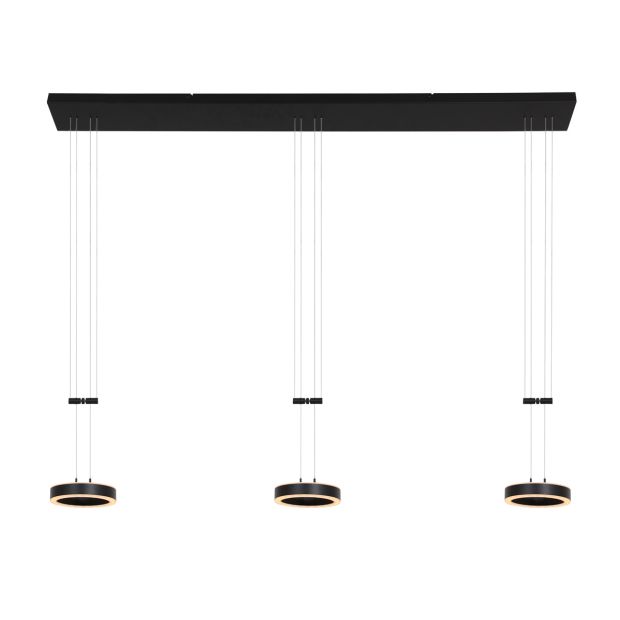 Hanglamp Piola 3501ZW Zwart 3 lichts 