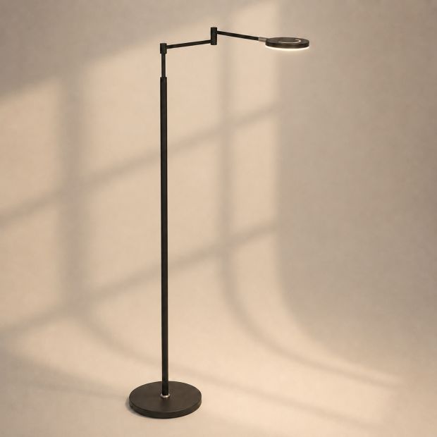 Vloerlamp Soleil accu 3515ZW zwart met zwenkarm