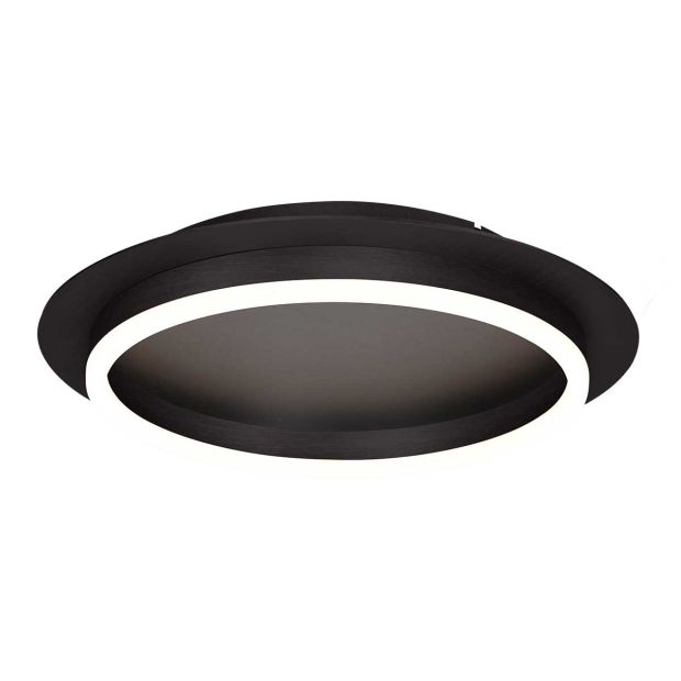 Plafondlamp Ringlux 3655ZW zwarte plafondlamp met warm LED licht