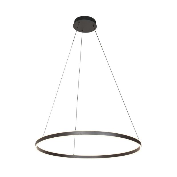 Hanglamp Ringlux 3675ZW zwarte hanglamp met LED ring Ø80