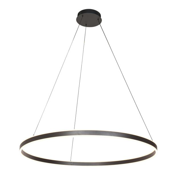 Hanglamp Ringlux 3676ZW zwarte hanglamp met LED ring Ø100