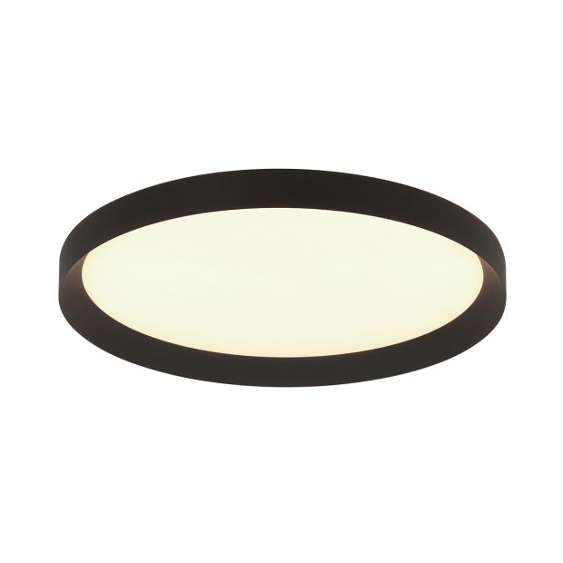 Plafondlamp Flady 3685ZW zwarte LED lamp Ø40 cm met uplight