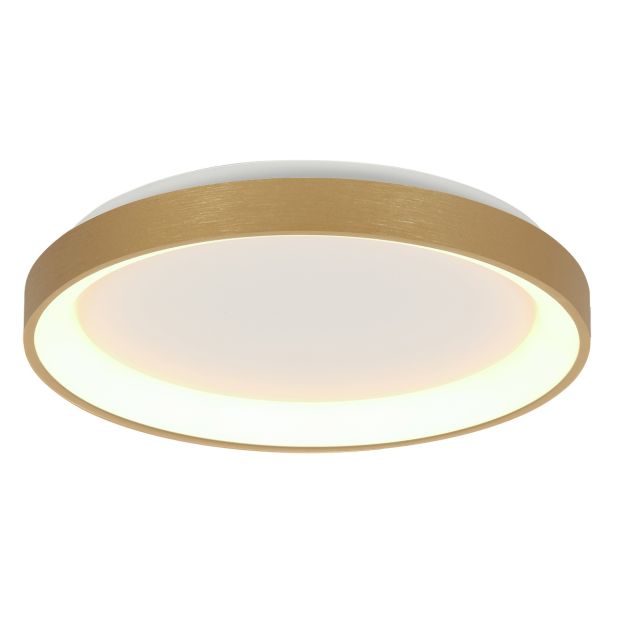 Plafondlamp Ringlede 3691GO gouden LED lamp Ø38 cm met uplight
