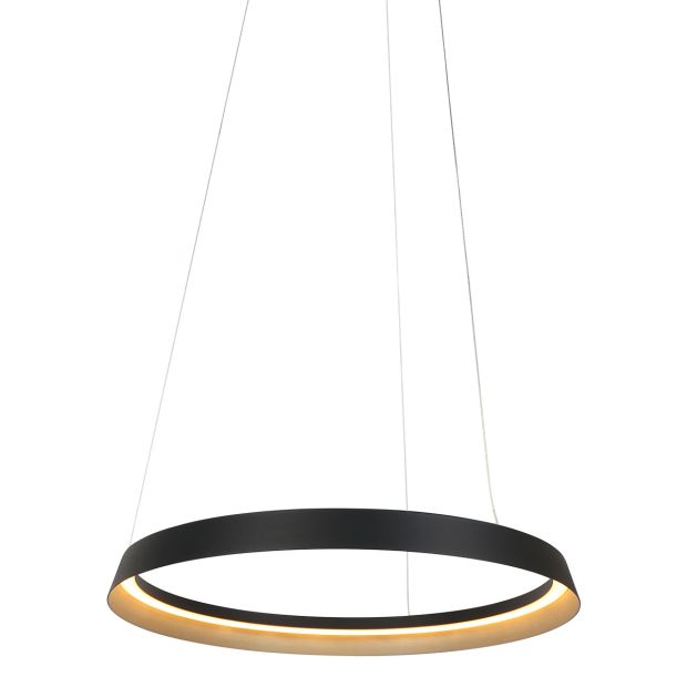 Hanglamp Ringlux 3692ZW zwarte hanglamp met LED ring Ø60