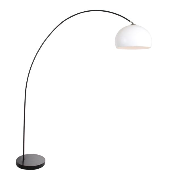 Booglamp Solva 3906ZW met een wit kunststof lampenkap