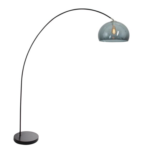 Booglamp Solva 3907ZW met een smoke kleurige kunststof bol 