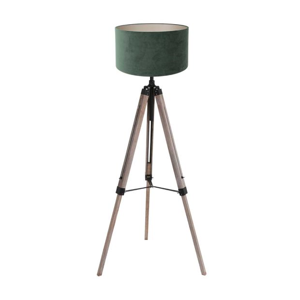 Vloerlamp Triek 4104ZW met groene velours kap Ø40 cm