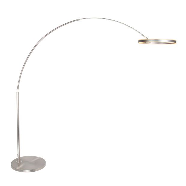 Booglamp Ringlux 4130ST staalkleurige LED vloerlamp met klasse
