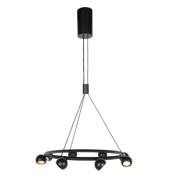 hanglamp Marcadore 4136ZW 8 Lichts zwarte ronde  ø60 cm