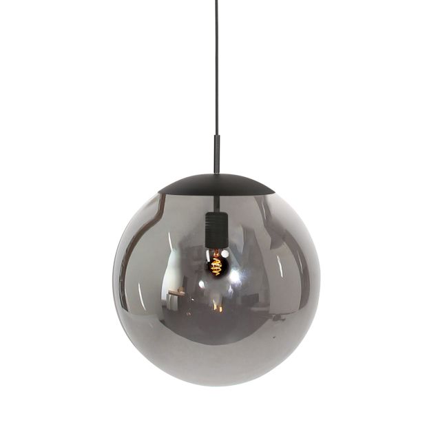 Hanglamp Bollique 4186ZW zwarte lamp met smoke glas Ø40 cm