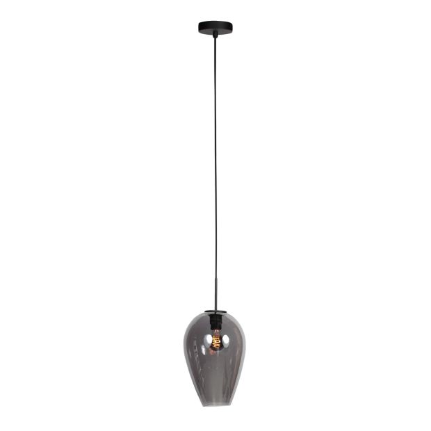 Hanglamp Drovia 4289ZW met smoke glas, warme blikvanger
