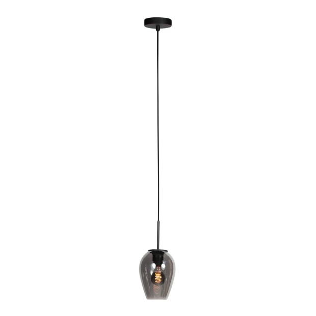 Hanglamp Drovia 4290ZW met smoke glas, stijlvol compact design