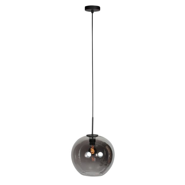 Sferio 4294ZW hanglamp met bolvormig smoke glas van Ø25 cm
