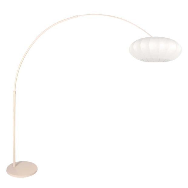 Booglamp Luma Nola 4318CR crème met witte zijden kap