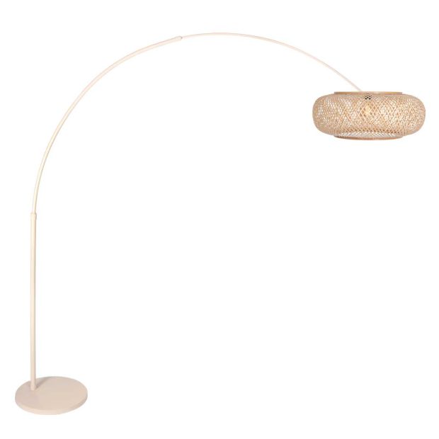 Booglamp Maze Natural 4319CR crème met bamboe kap Ø60 cm