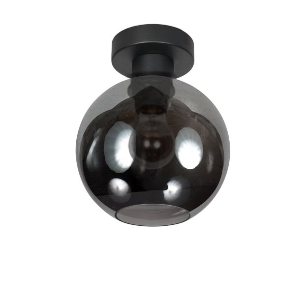 Deckenleuchte Bloeba 4373ZW mit rundem Rauchglas Ø15 cm