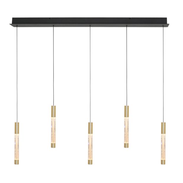 Hanglamp Alisio 4578ME 5-lichts luxe glas in messing