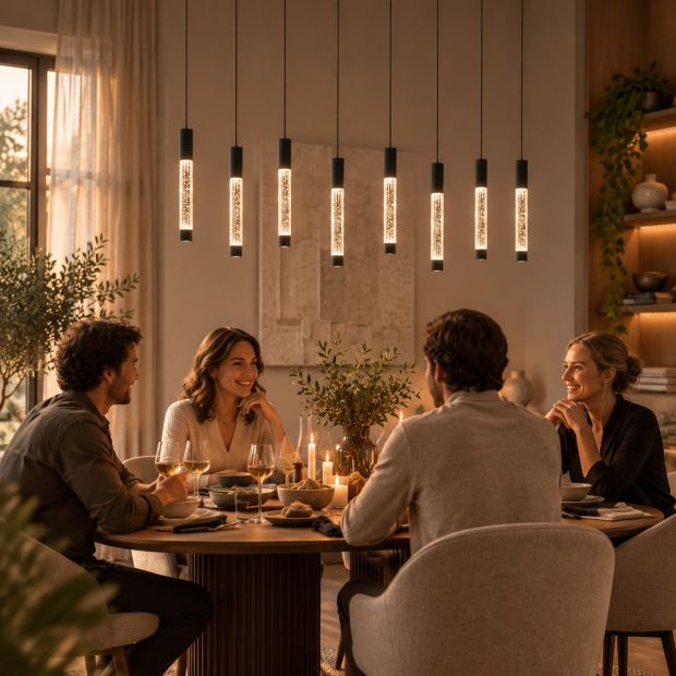 Hanglamp Alisio 4580ZW 8-lichts luxe glas in zwart