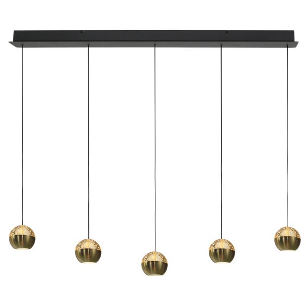 Belluno 4586ME – Luxe messing zwarte hanglamp met lift systeem
