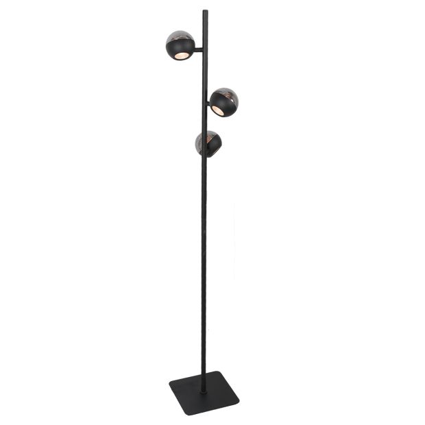 Belluno 4590ZW – 3-lichts vloerlamp smoke glas
