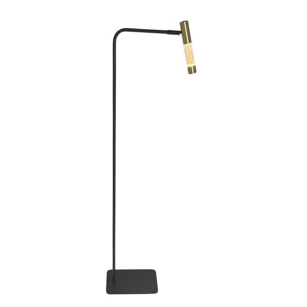 Vloerlamp Alisio 4595ME 1-lichts luxe glas in messing met push dimmer
