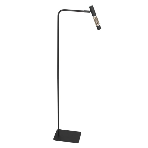 Vloerlamp Alisio 4595ZW 1-lichts luxe glas in zwart met push dimmer