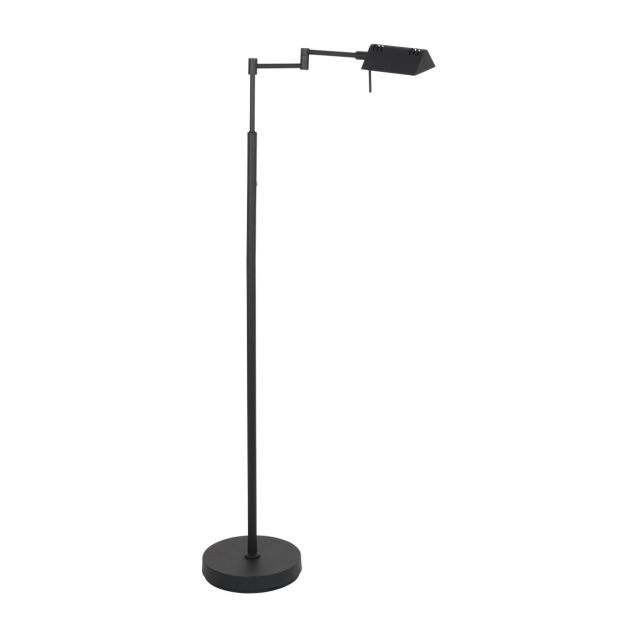Leeslamp GlowGo 4603ZW – zwarte vloerlamp met accu en verstelbare arm