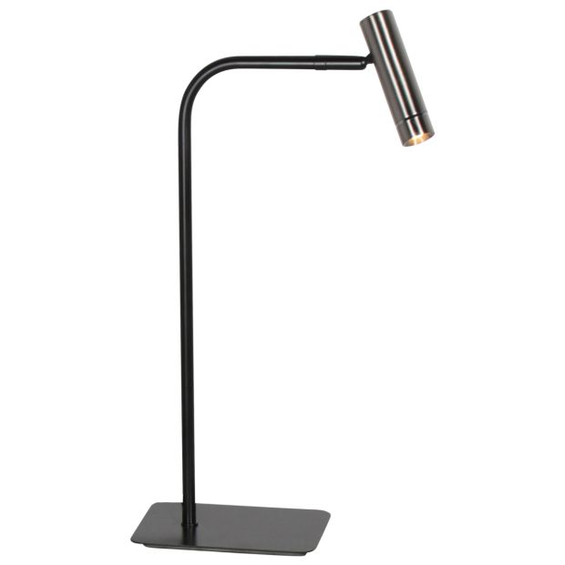 Tafellamp Lumo 4606ST - stijlvolle verstelbare leeslamp in staal met zwart
