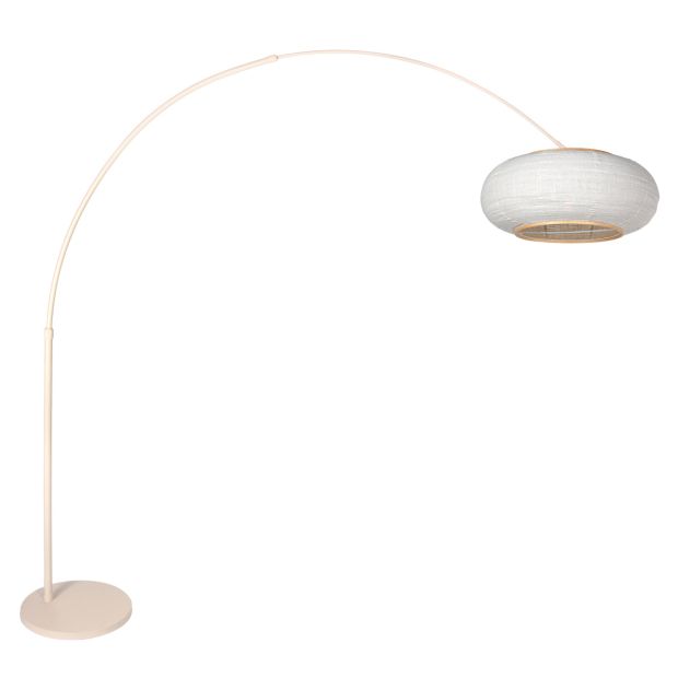 Booglamp Silva Alba 4677CR crème met linnen kap Ø60 cm