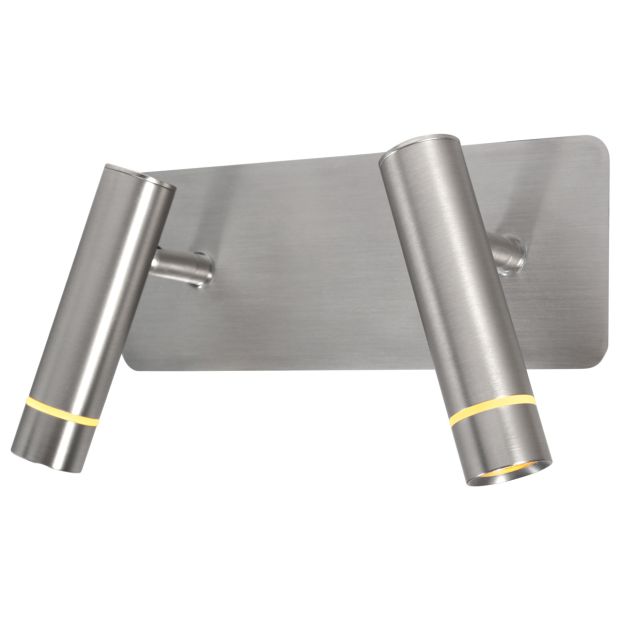 Wandlamp Volari 4713ST staal 2-lichts met verstelbare koppen