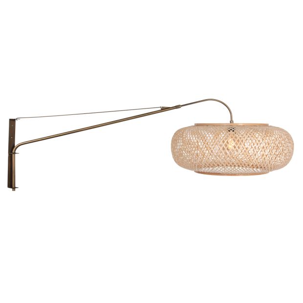 Wandleuchte Maze Natural 4744BR bronze mit Bambusschirm Ø60 cm