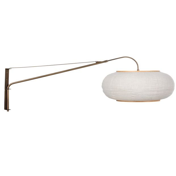 Wandlamp Silva Alba 4747BR brons met linnen kap Ø60 cm