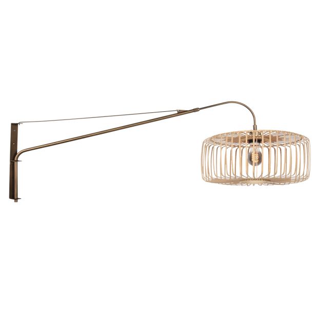 Wandlampe Breeza-Beach 4753BR bronze mit Bambusschirm Ø50 cm
