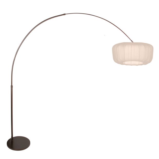 Booglamp Vela Lino 4762CA cacao met beige-crème textiel kap