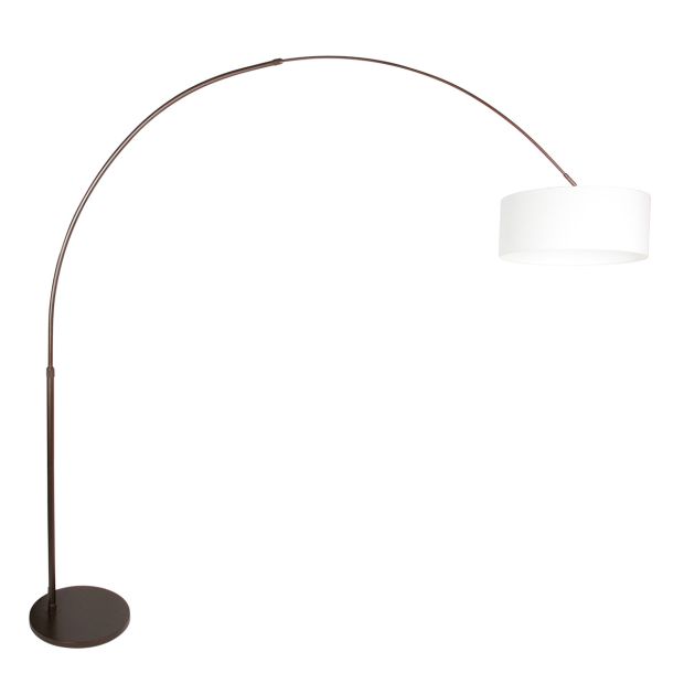 Booglamp Sparkled Light 4766CA cacao met grof wit linnen kap