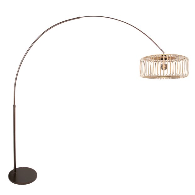 Booglamp Breeza-Beach 4769CA cacao met bamboe kap Ø50 cm