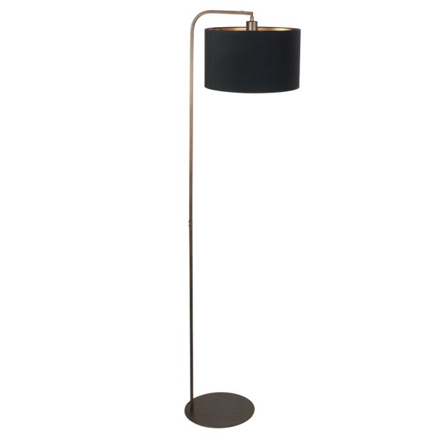 Lamp sur pied Stang 4800BR avec abat-jour en lin noir